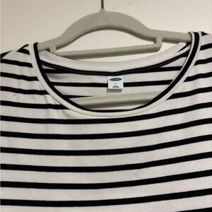 Old Navy Black and White Striped Tee